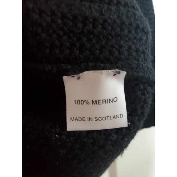 Goat Jane Atelier 100% Merino Black Chunky Knit Sweater Cardigan, Size Small - Picture 3 of 11